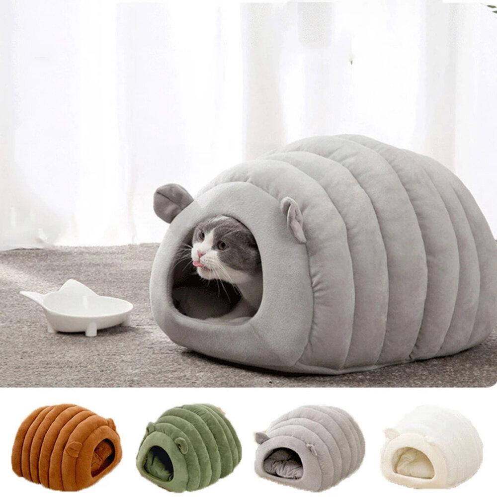 kattenbed warm winter halfgesloten hondenhok soft slaap kattenaccessoires huisdierentent gezellige bedden voor kattennest